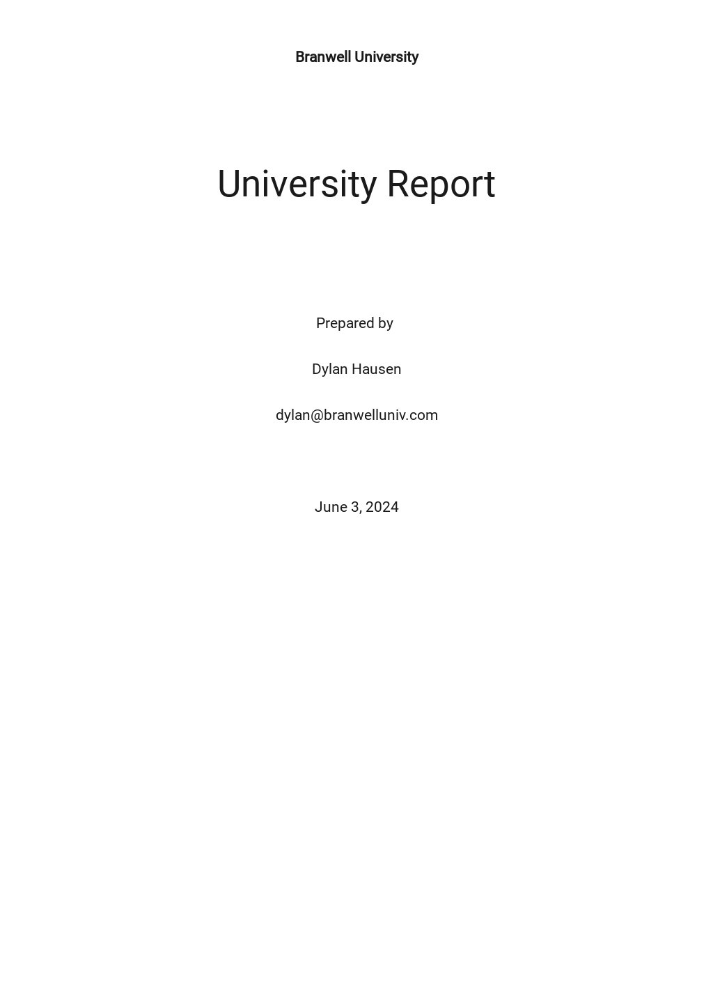 Free Basic University Report Template - Google Docs, Word Throughout Assignment Report Template