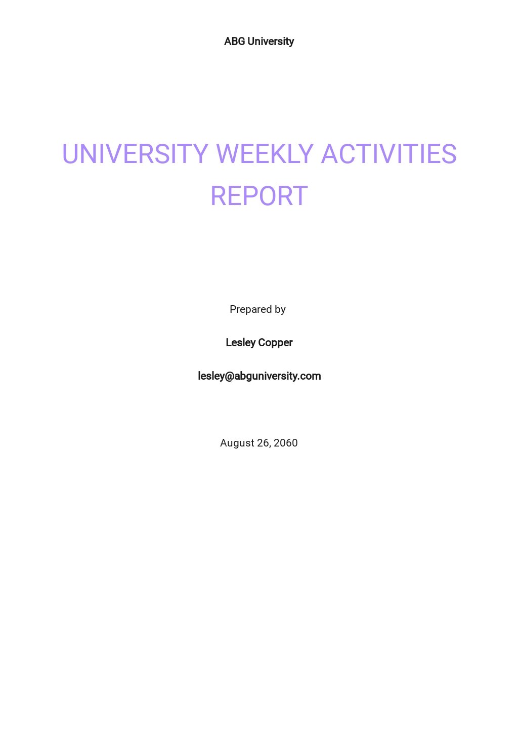 report format university assignments
