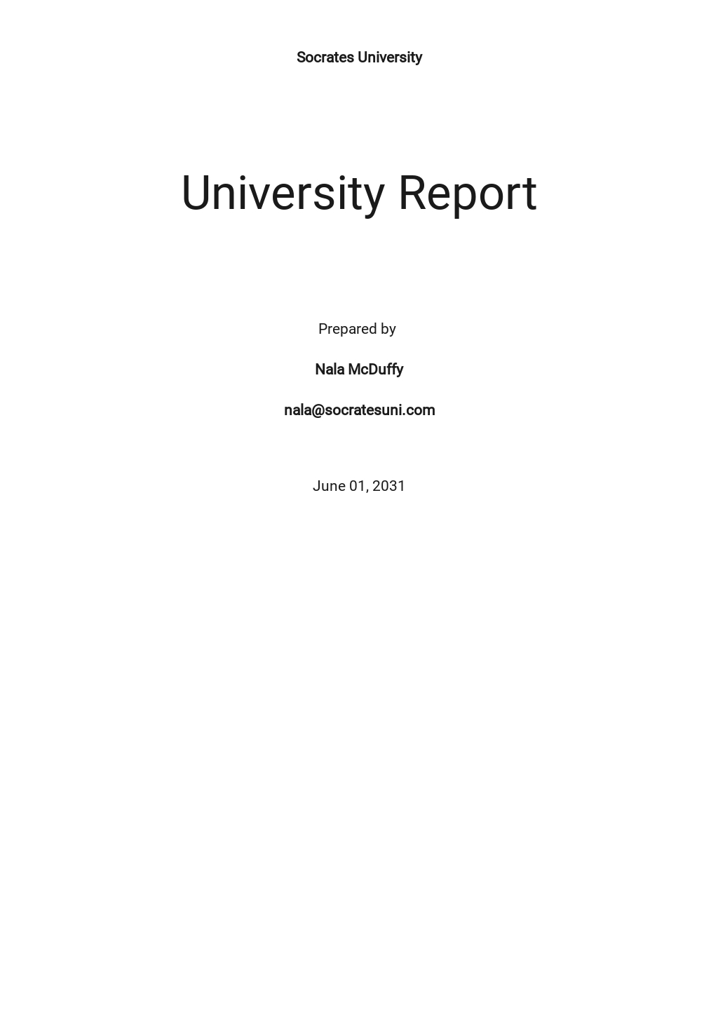 Free Simple University Report Template - Google Docs, Word | Template.net