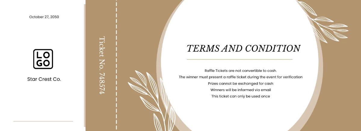 Free Elegant Raffle Ticket Template to Edit Online