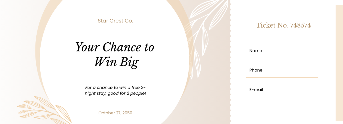 Elegant Raffle Ticket Template
