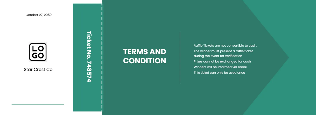 Free Green Raffle Ticket Template to Edit Online
