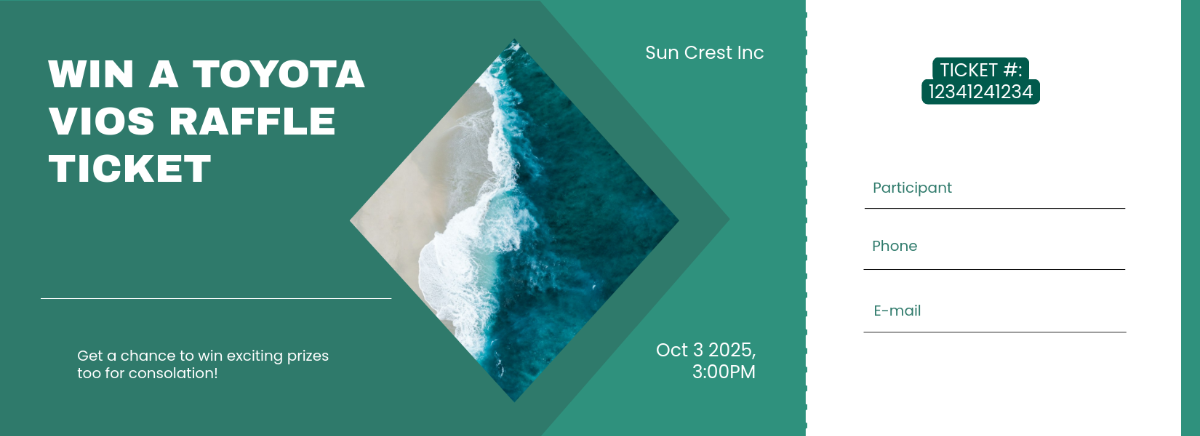 Green Raffle Ticket Template