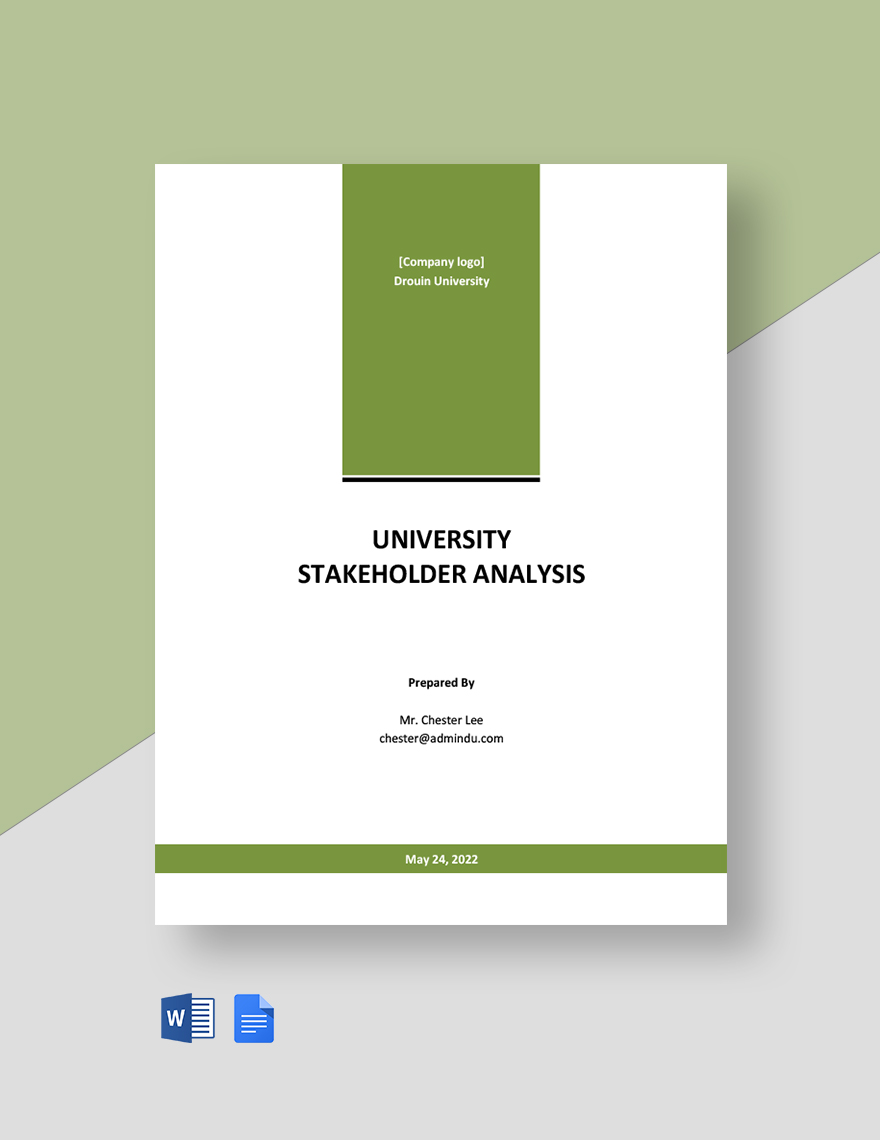 University Stakeholder Analysis Template