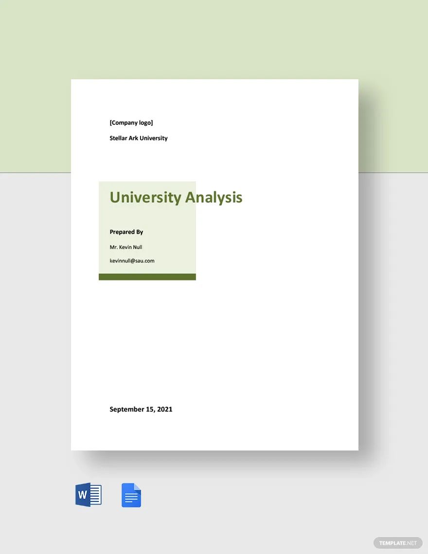 Sample University Analysis Template