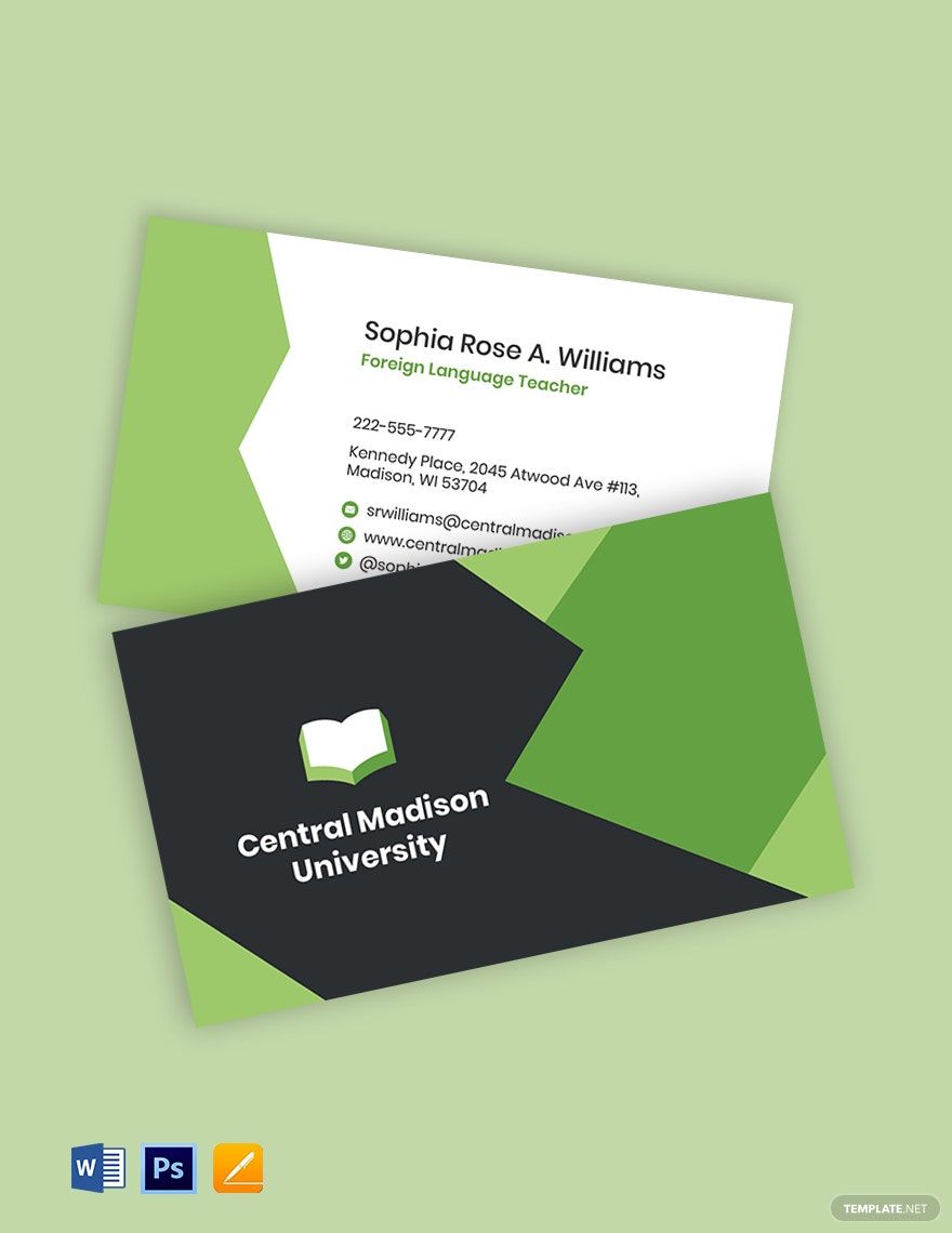 Free Language Learning Business Card Template