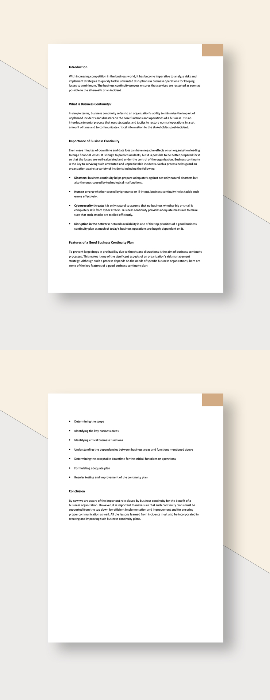 Business Continuity White Paper Template
