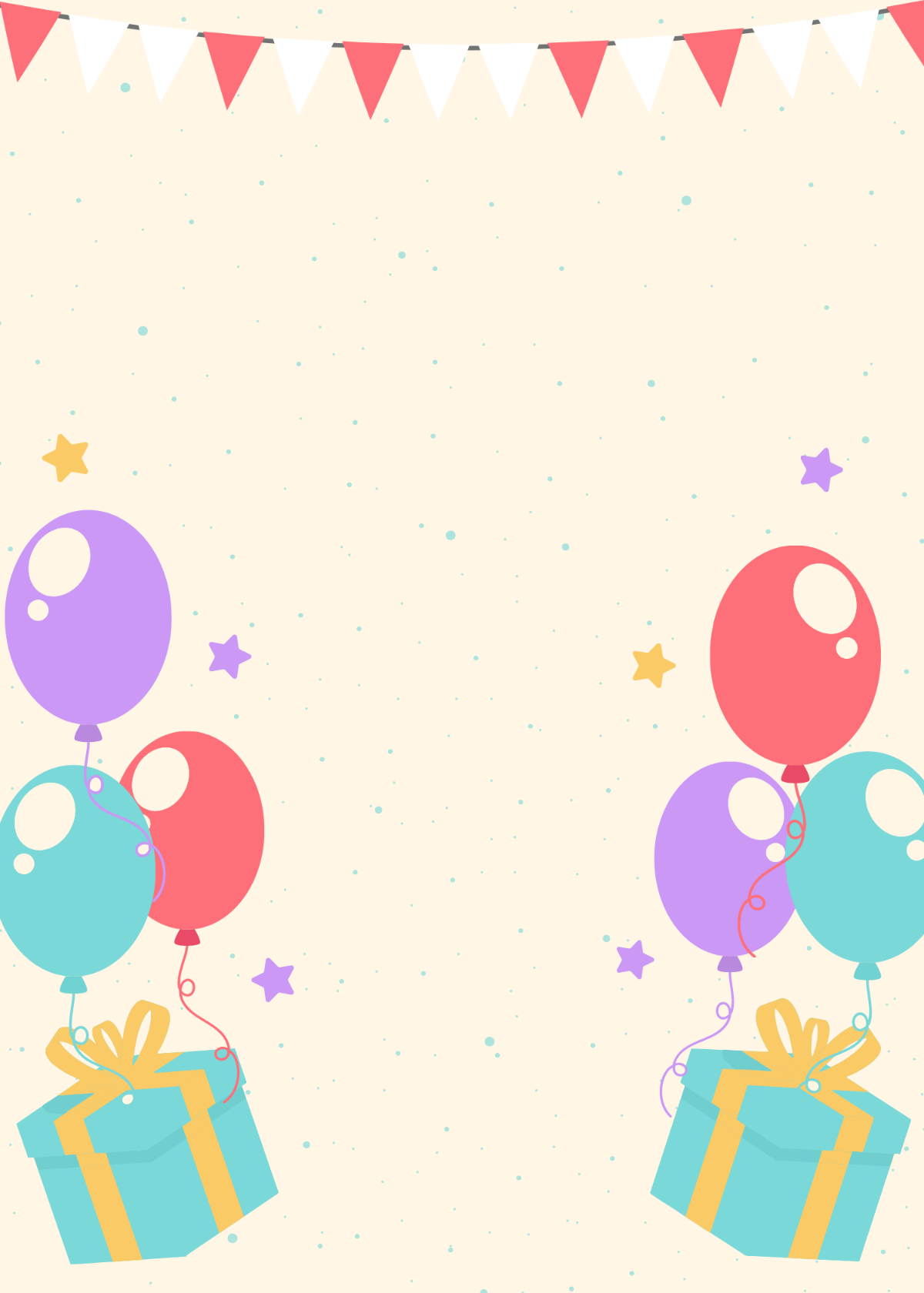 Free Surprise Invitation Background Template with Balloons