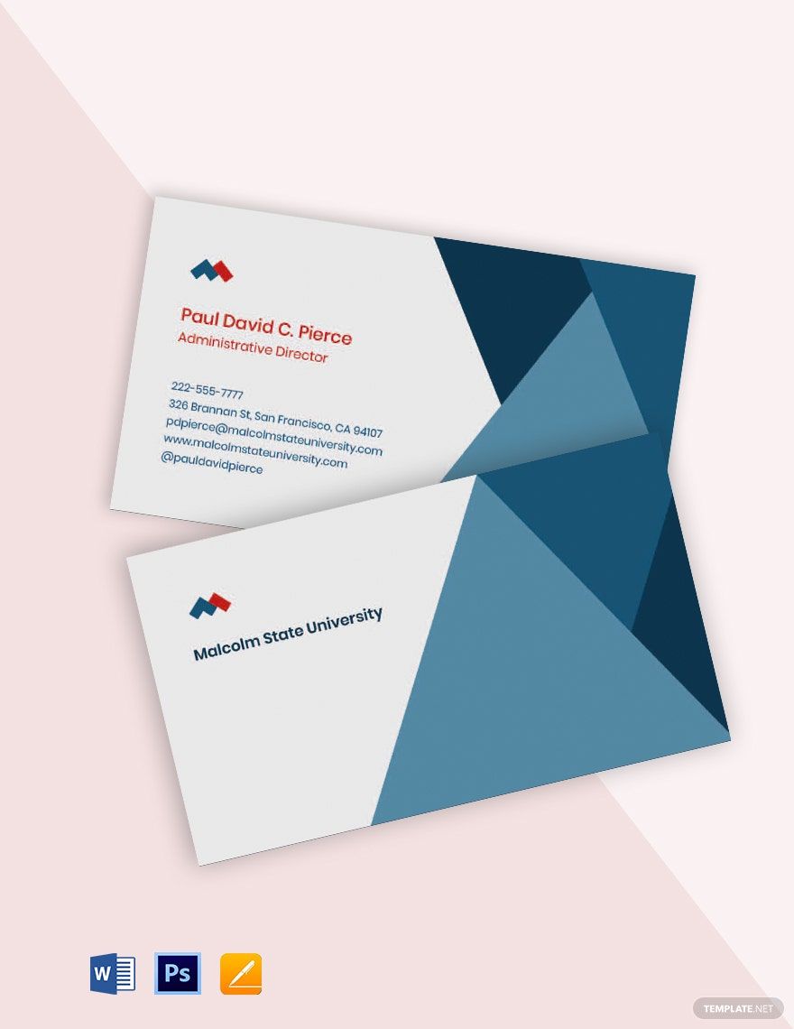 University Administrative Business Card Template