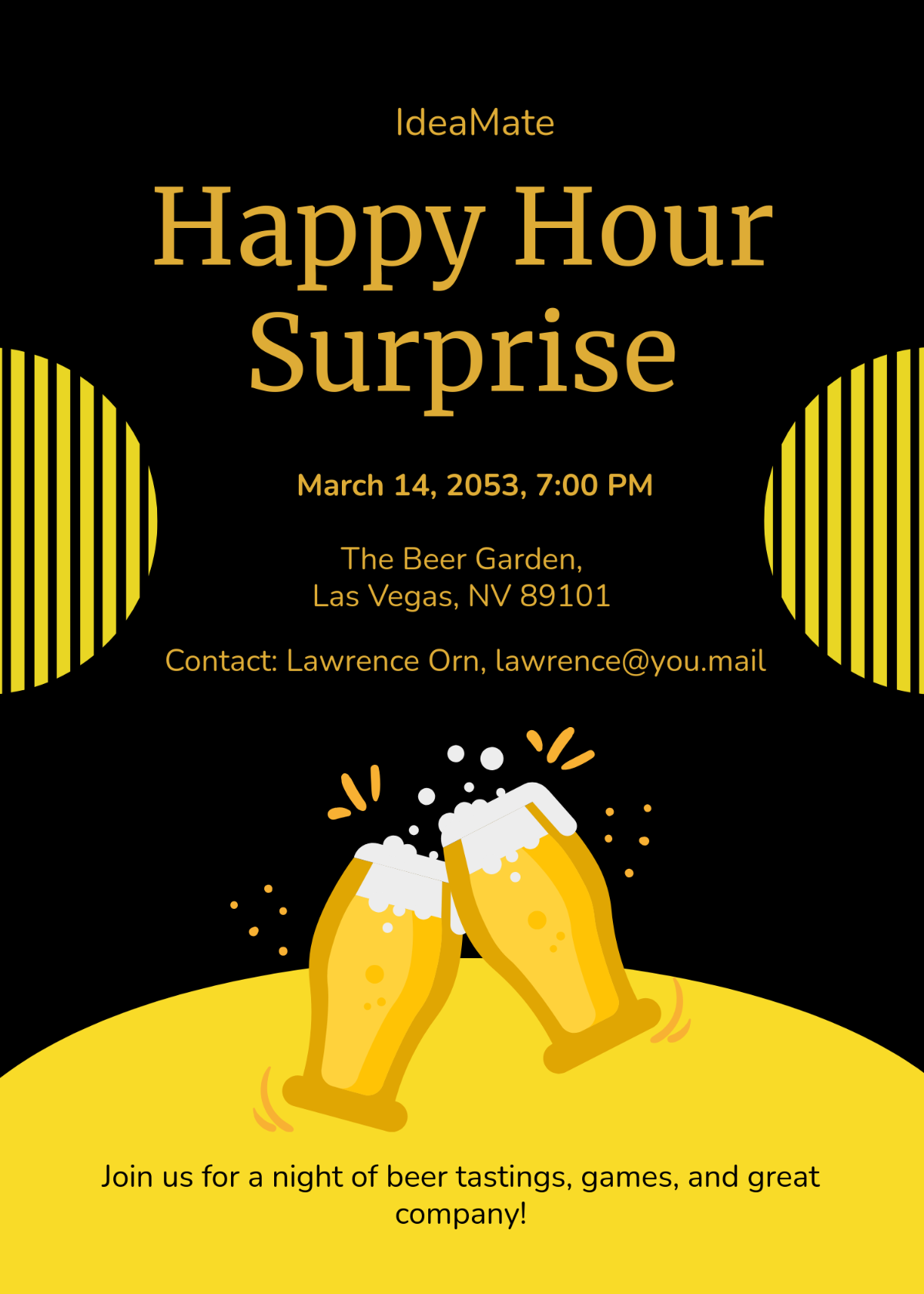 Free Beer-Themed Surprise Invitation Template