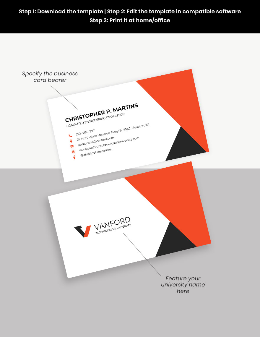Academic Business Card Template