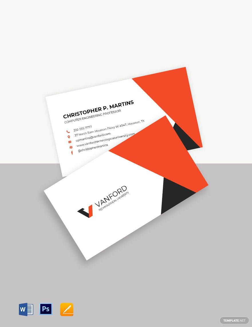 Academic Business Card Template