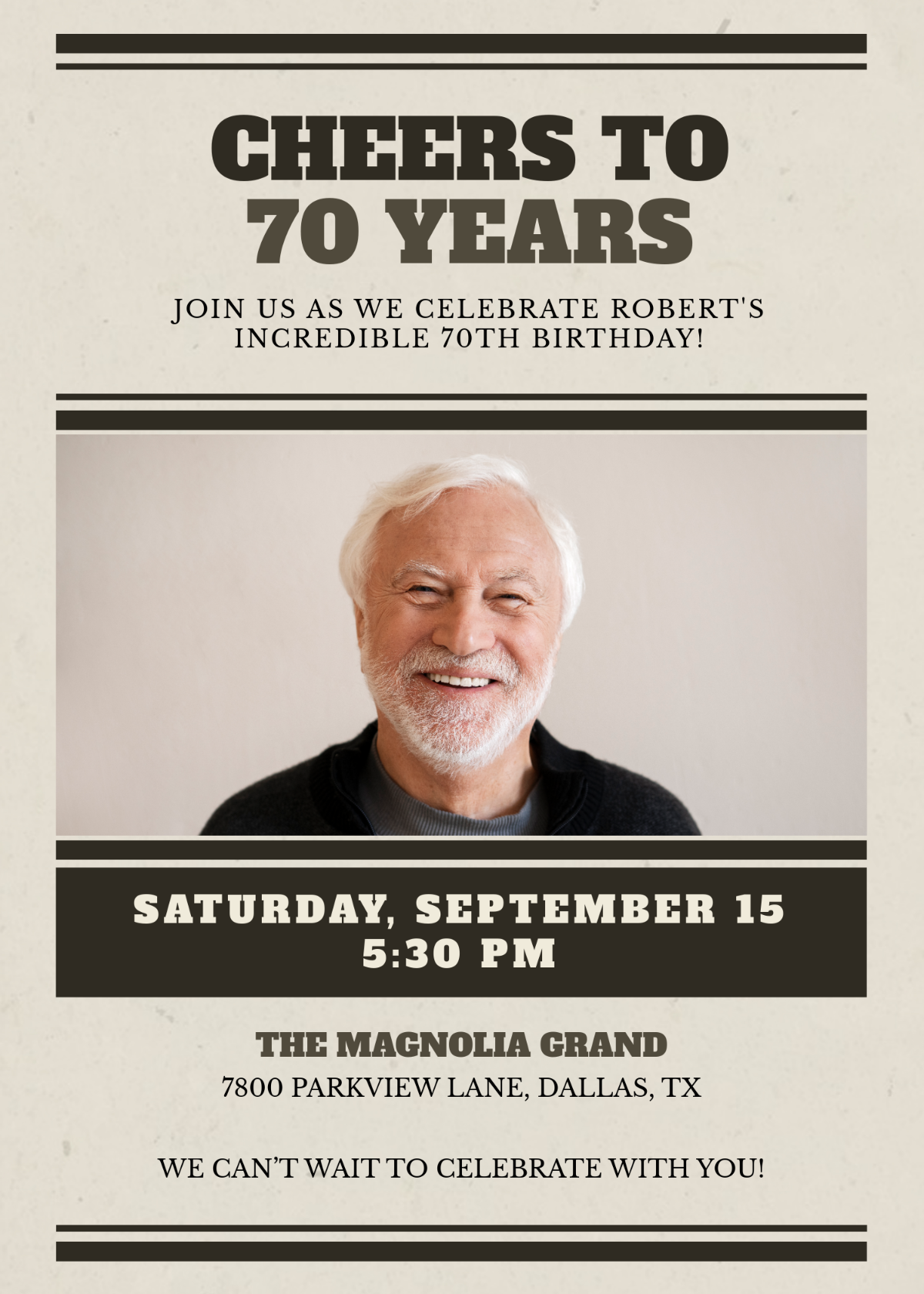 Free Old Newspaper 70th Birthday Invitation Template