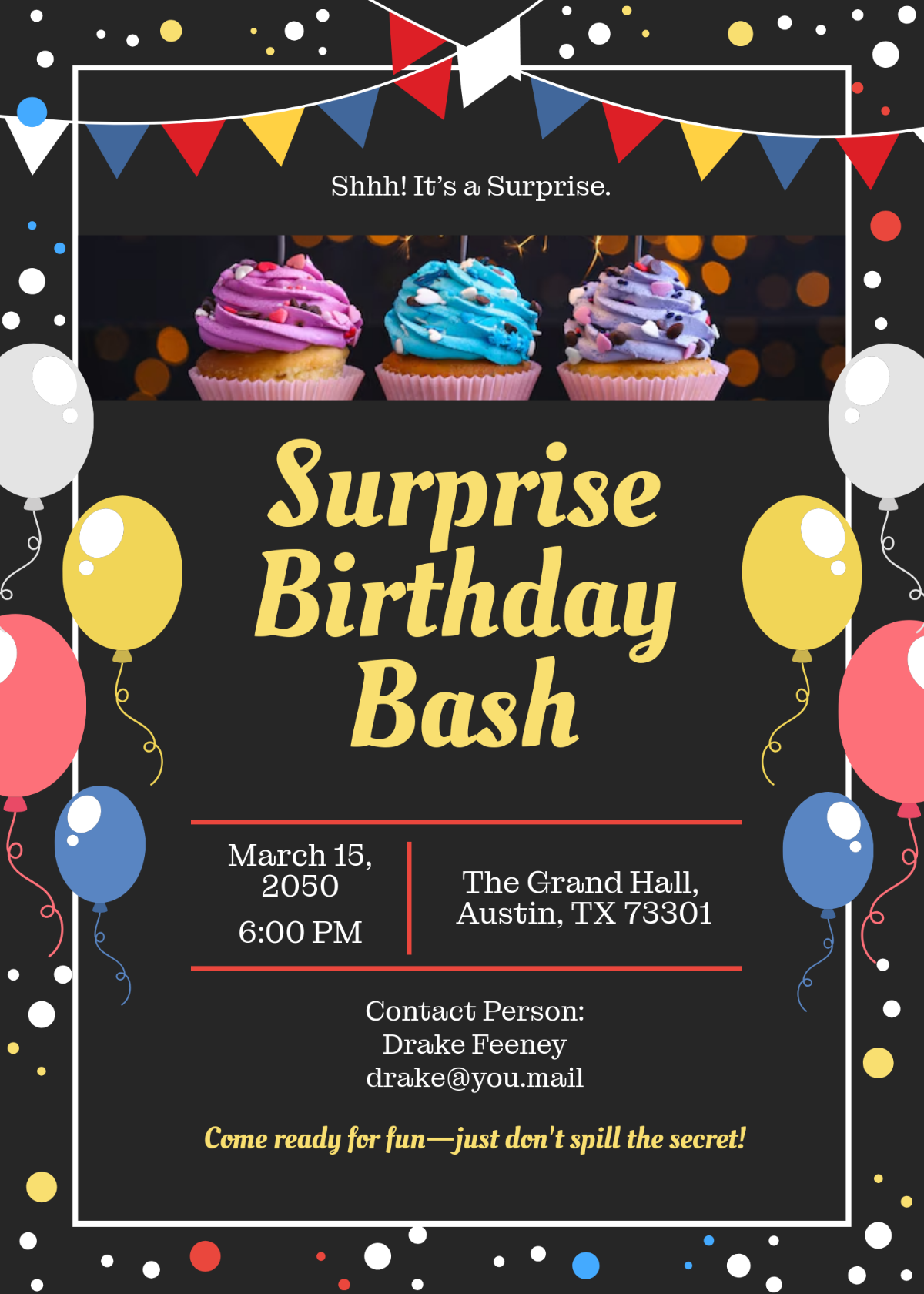 Free Shhh It s a Surprise Invitation Template to Edit Online Free Shhh It s a Surprise Invitation Template to Edit Online