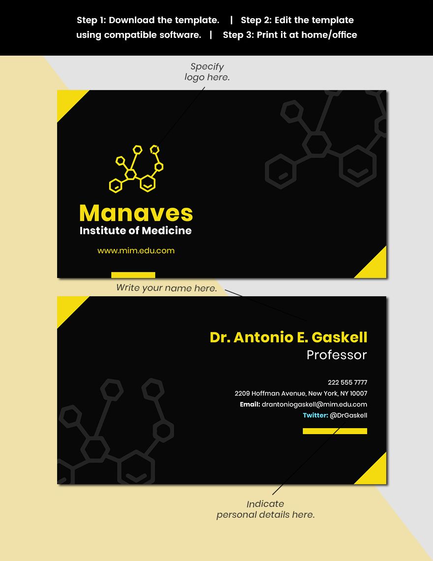 Medical University Business Card Template