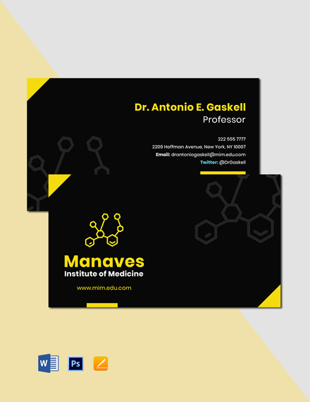 Free Simple University Business Card Template - Word, Apple Pages, PSD ...