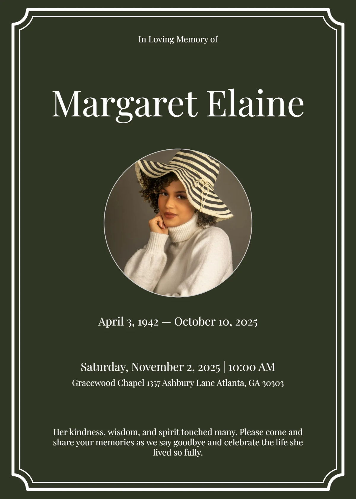 Free Funeral Service Invitation Template to Edit Online Free Funeral Service Invitation Template to Edit Online