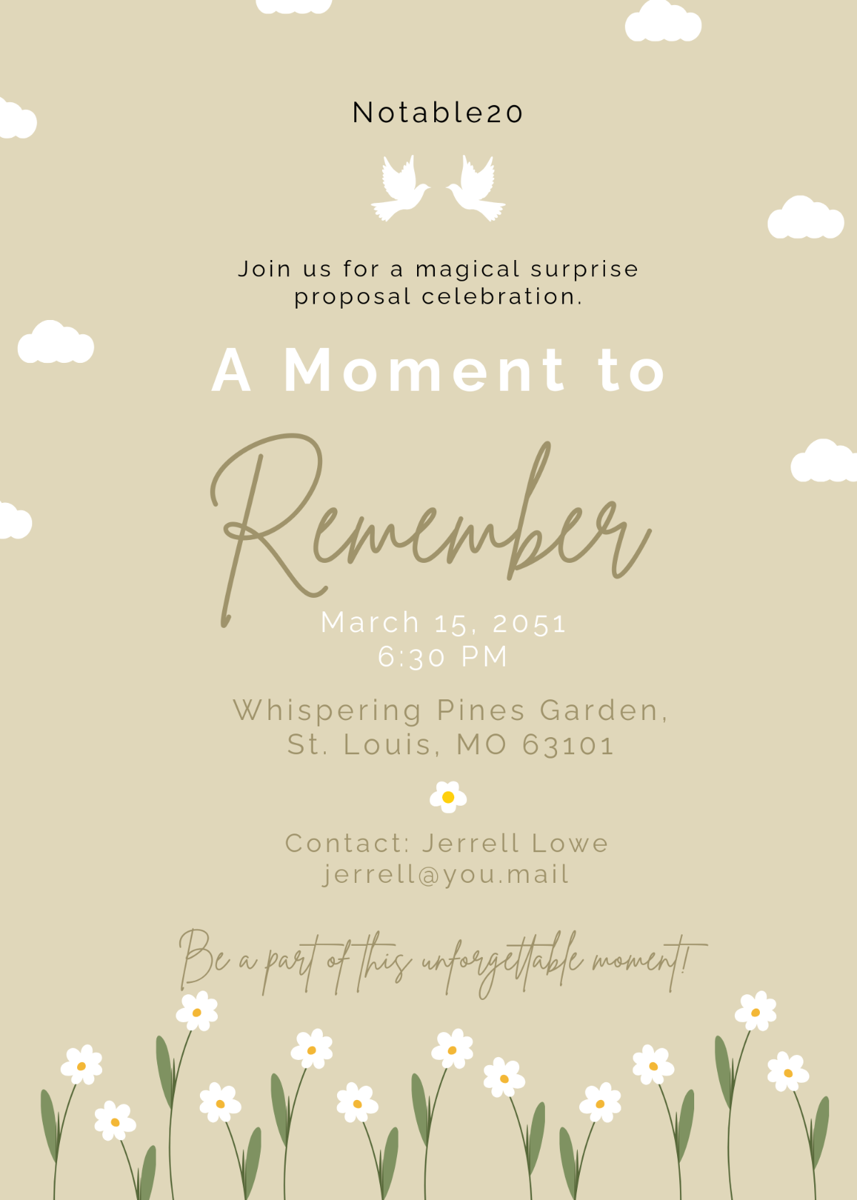 Free Aesthetic Surprise Proposal Invitation Template