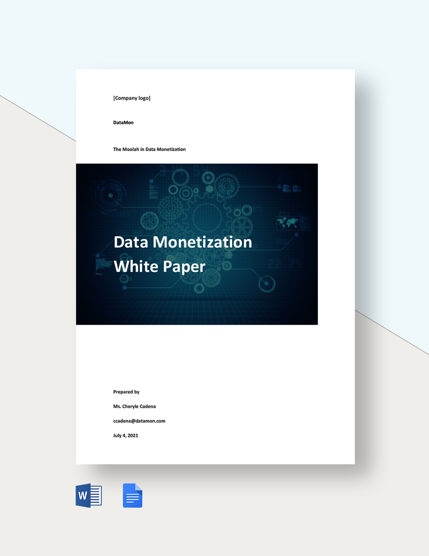 Data Monetization White Paper Template