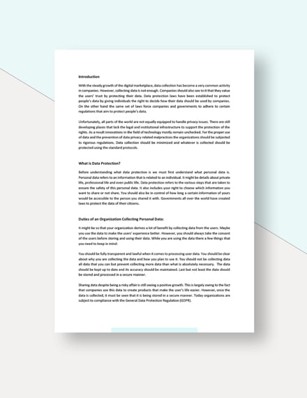 Data Protection White Paper Template