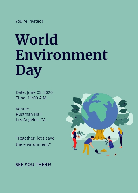 World Environment Day Invitation Card Template [Free PDF] - PSD