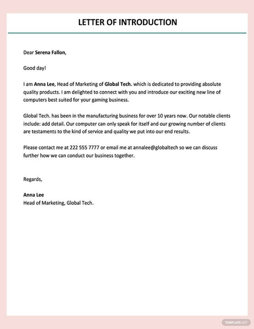 Letter of Introduction Template
