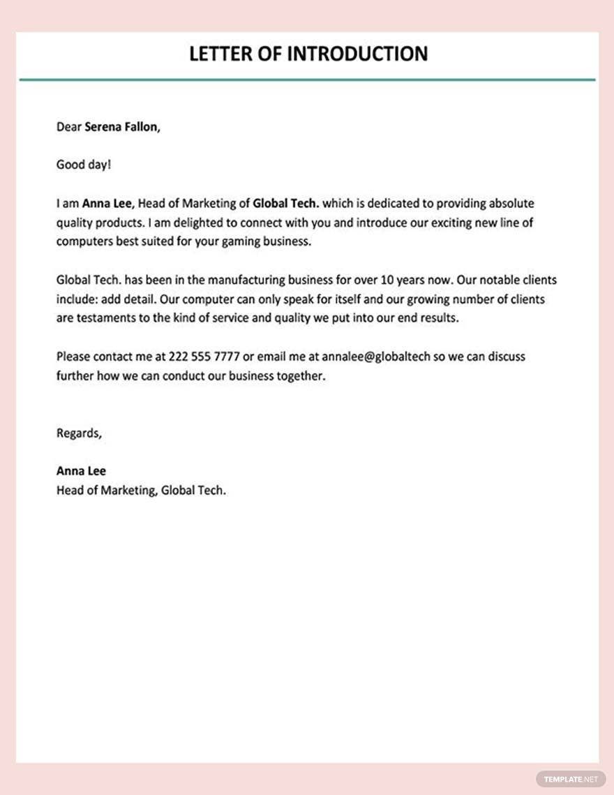 Letter Of Introduction Template Google Docs Whether You Re Reaching Out To Potential Clients Or