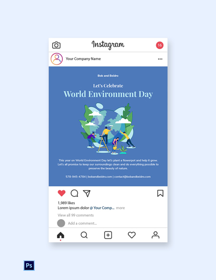 World Environment Day Instagram Post Template