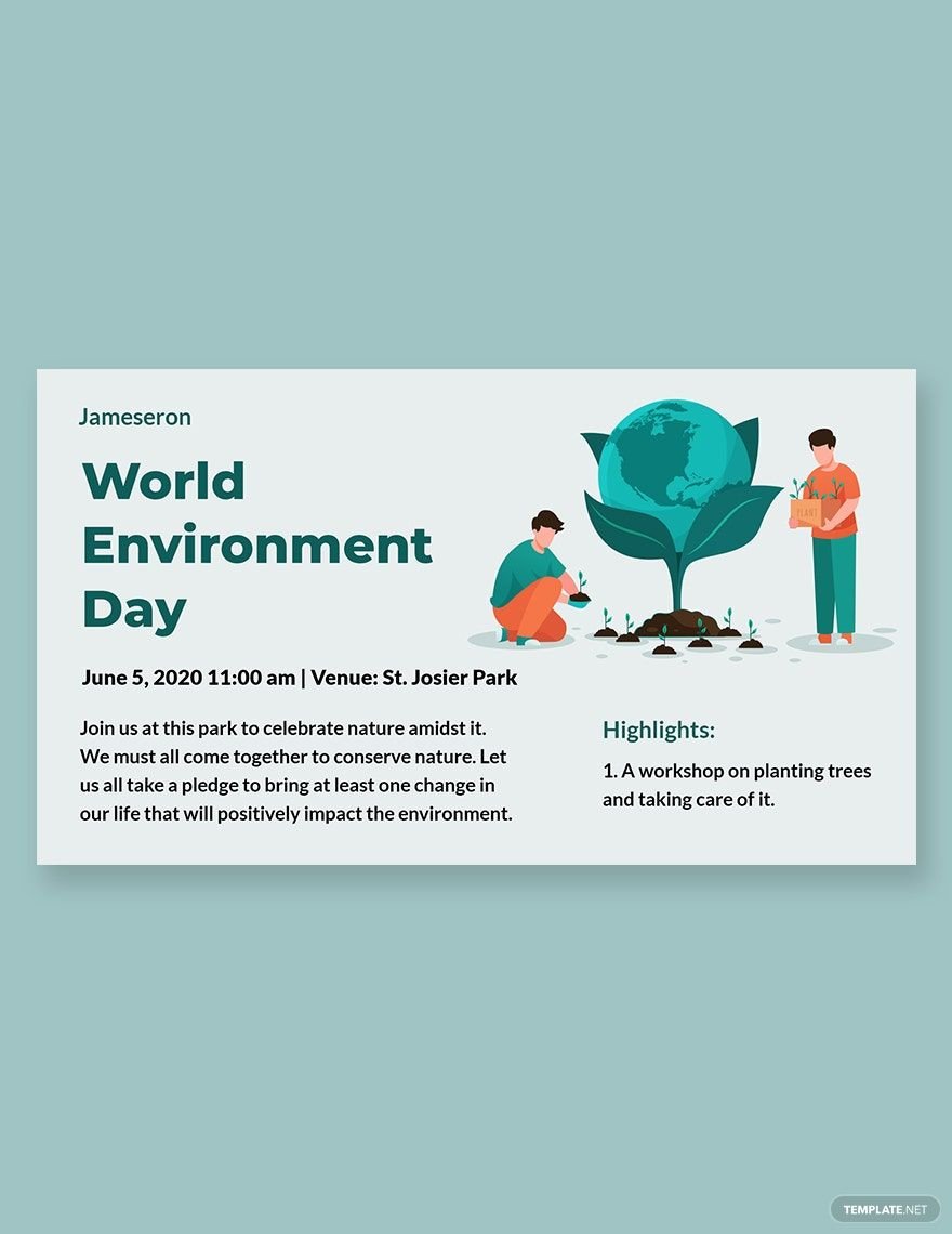Free World Environment Day Facebook Event Cover Template