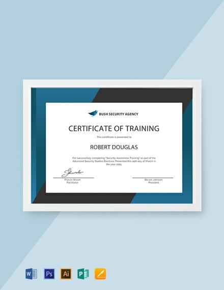 13  FREE Training Certificate Templates Word PSD InDesign Apple