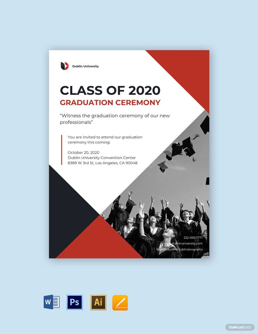 Free University Graduation Announcement Flyer Template