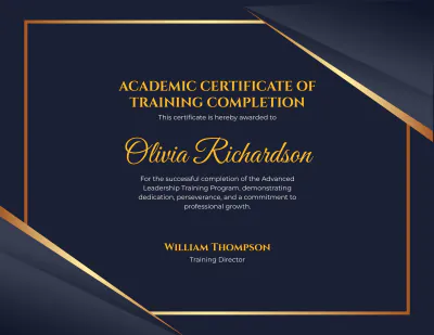 Free Academic Certificate Template for Training Completion - Edit Online & Download Example | Template.net to Edit Online