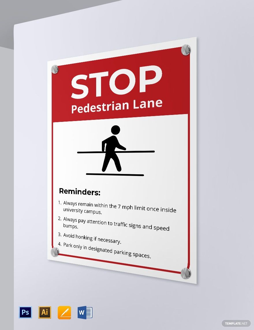 Free University Road Stop Sign Template