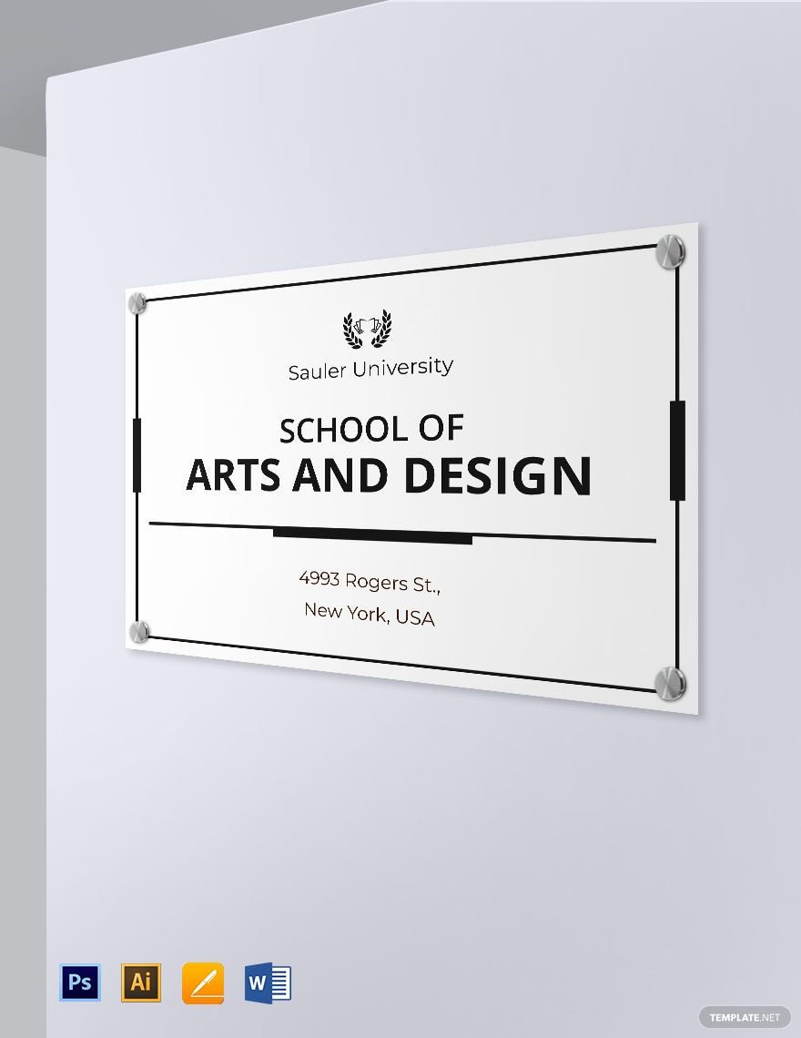 University Official Building Sign Template