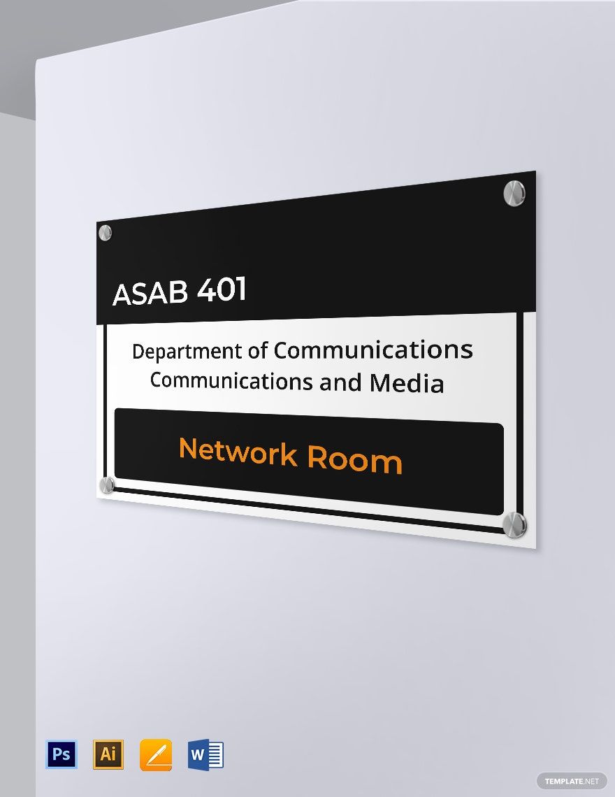 Campus Room Identification Sign Template