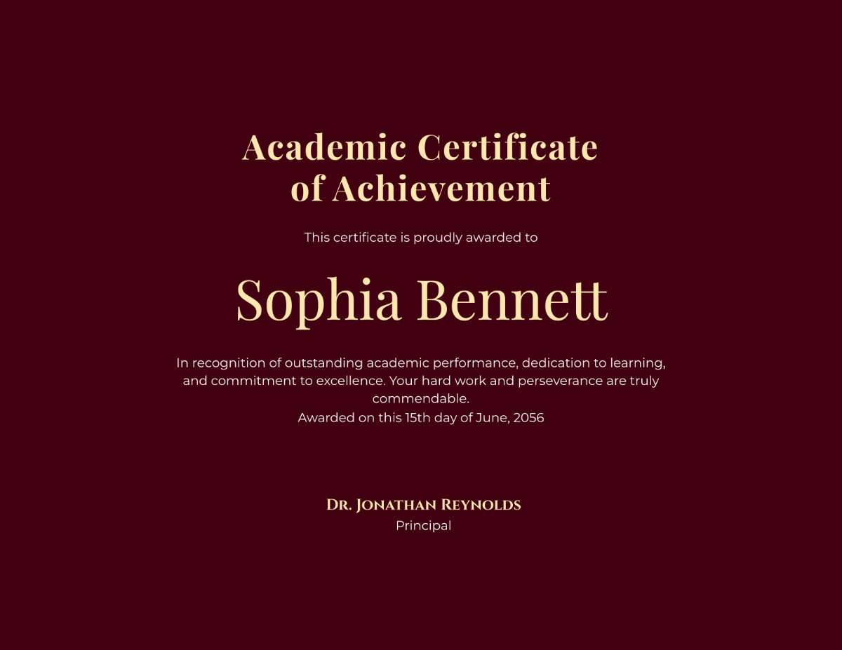 Free Academic Certificate with Seal Template to Edit Online
