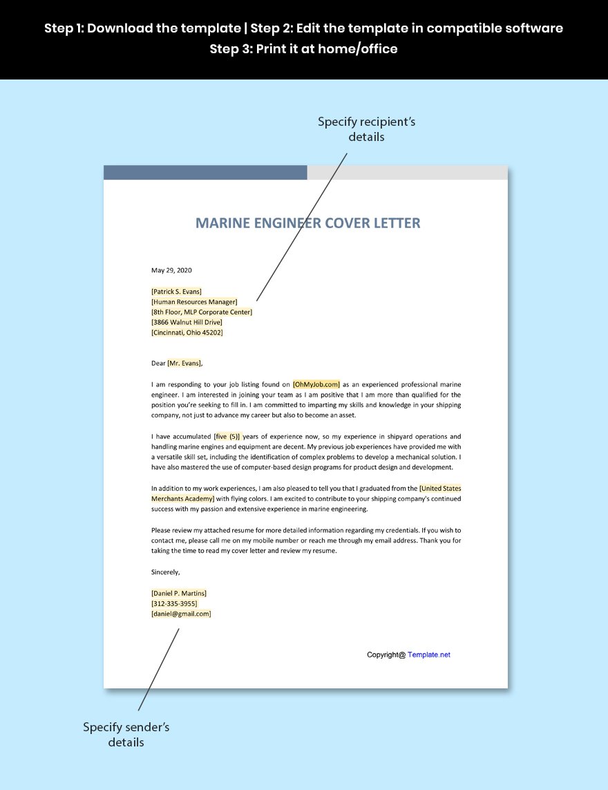 Marine Engineering Cover Letter
