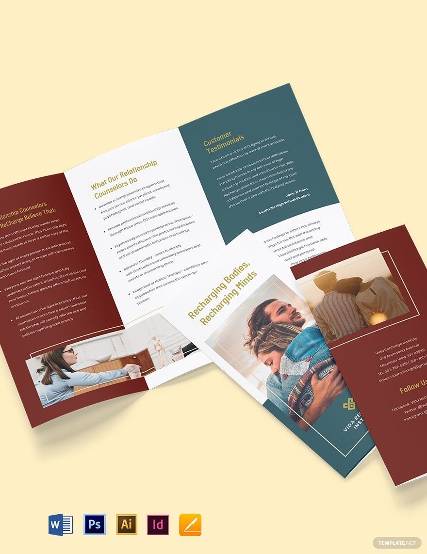 Tri-Fold Relationship Counseling Brochure Template