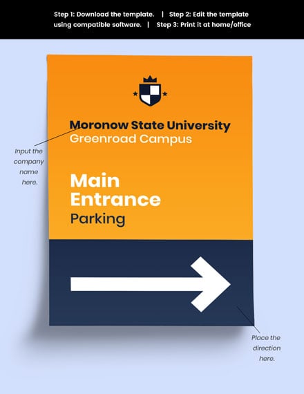 University Main Identification Sign Format