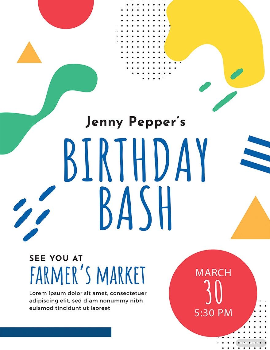 Birthday Event Poster Template
