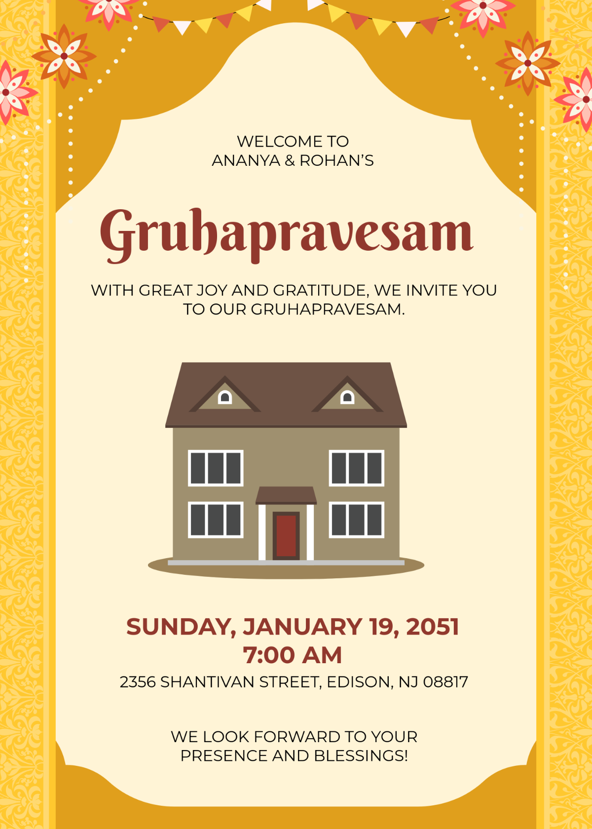 Free Creative Gruhapravesam Housewarming Invitation Template