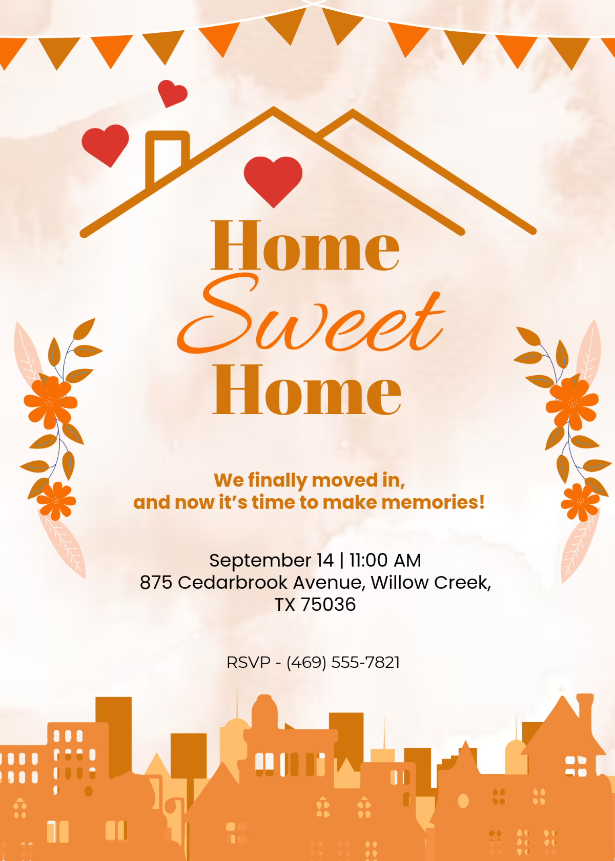 Free Housewarming Party Invitation Template with Message