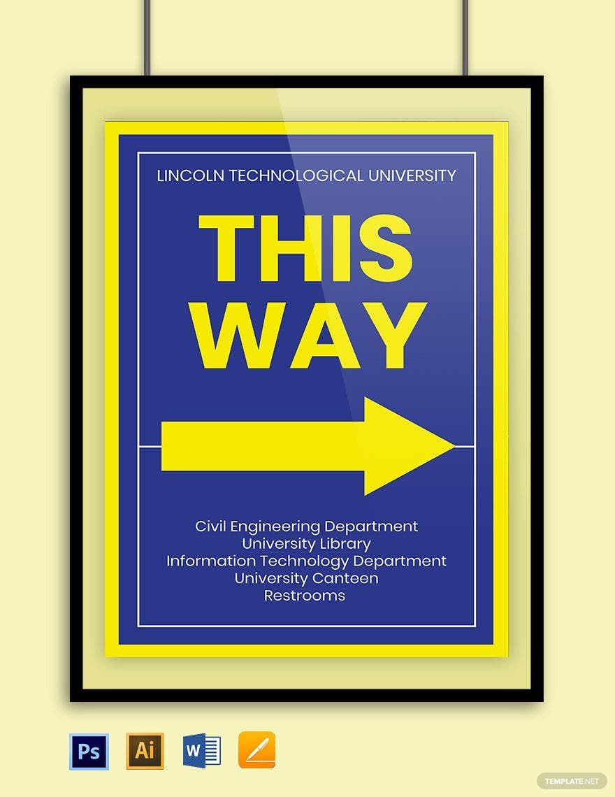 University Way Finding Sign Template