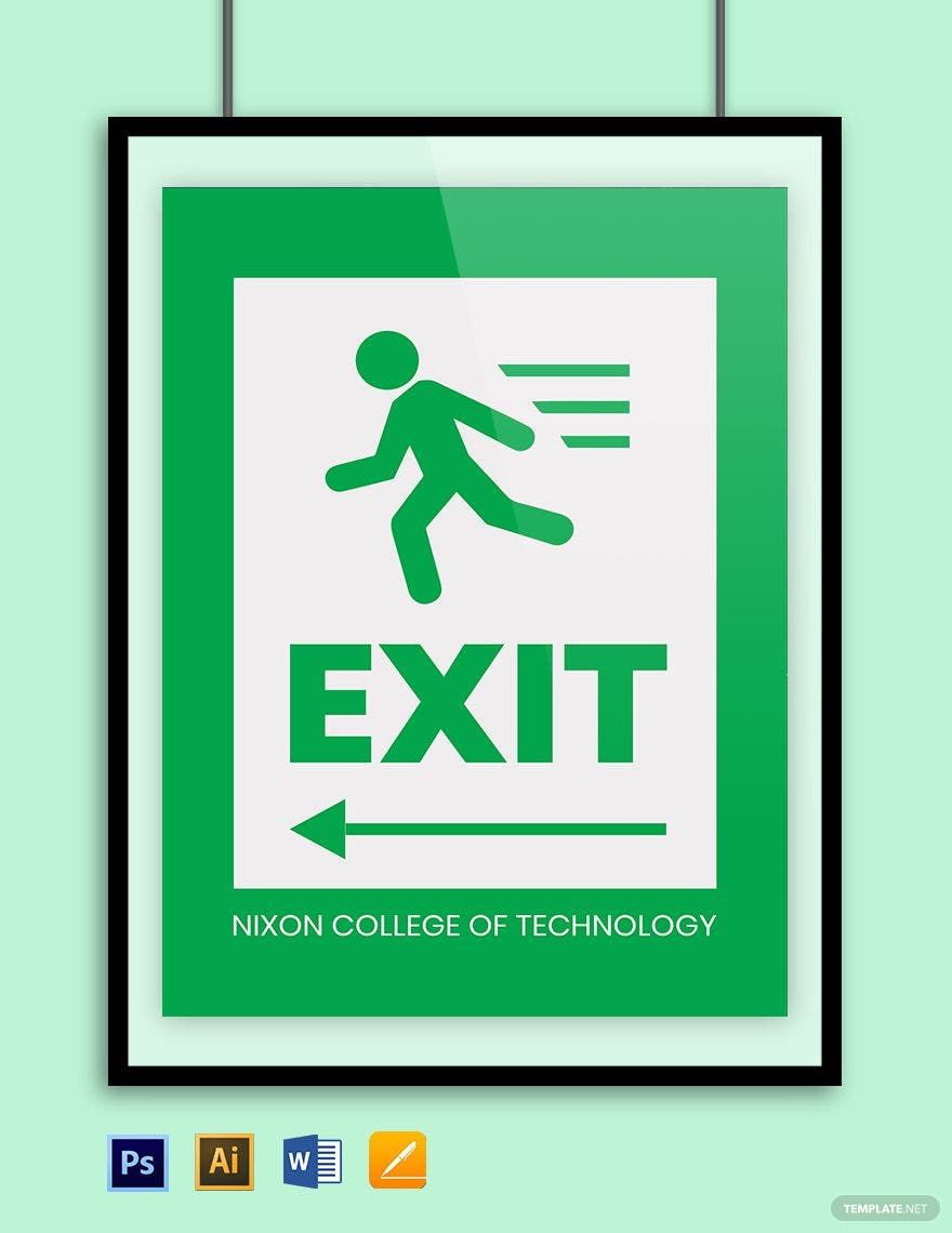 University Exit Sign Template