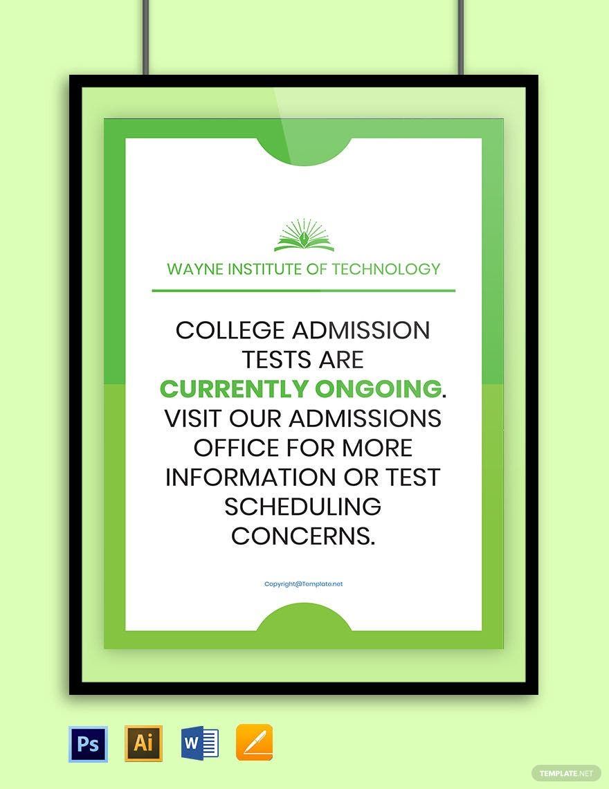 University College Board Sign Template