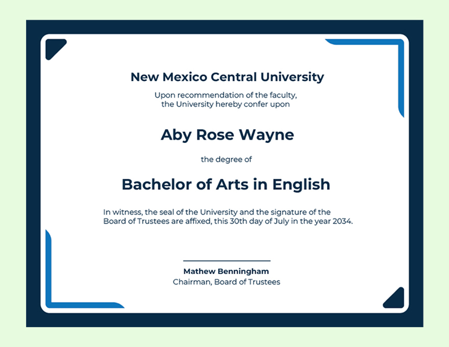 University Diploma Certificate Template