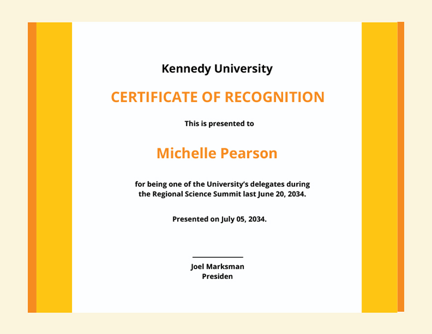 University Award Certificate Template - Google Docs, Word, Apple Pages ...