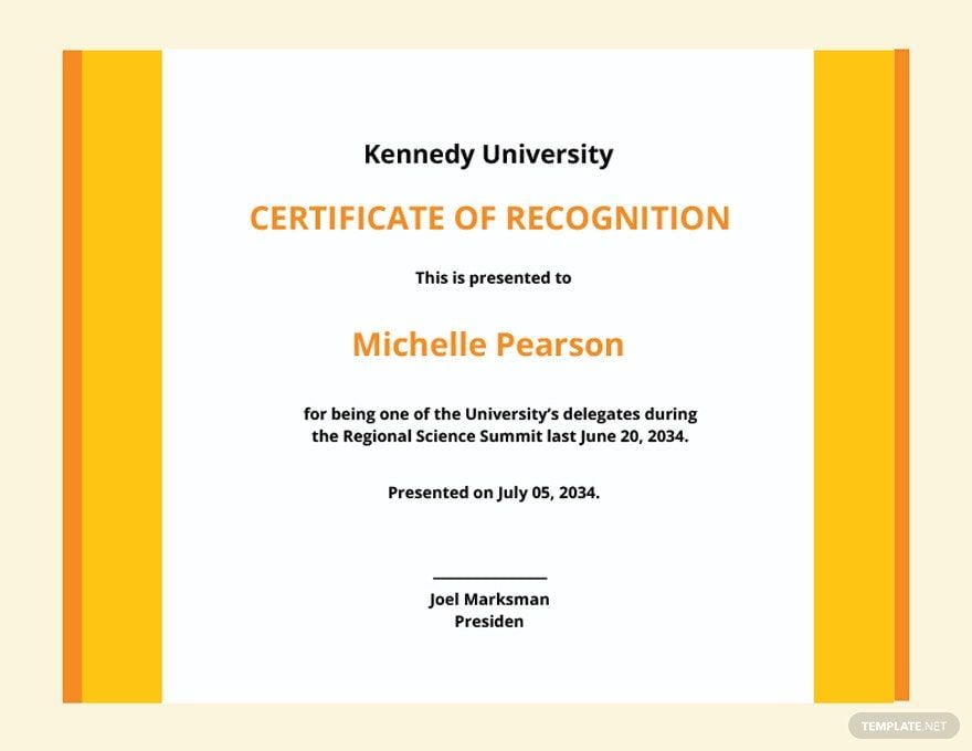 University Award Certificate Template