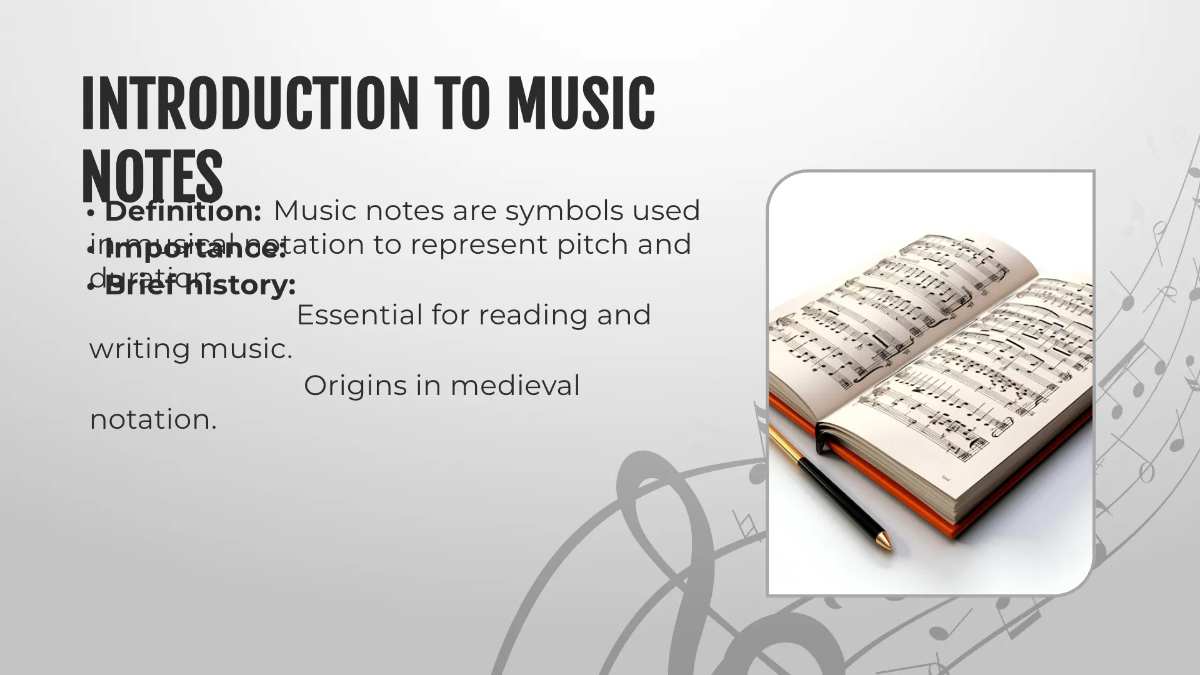 Free Music Note Presentation Template to Edit Online