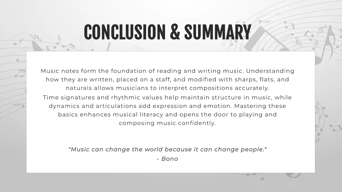 Free Music Note Presentation Template to Edit Online